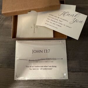 925 Sterling Silver Morse Code & Scripture Bracelet John 13:7  New in Box!